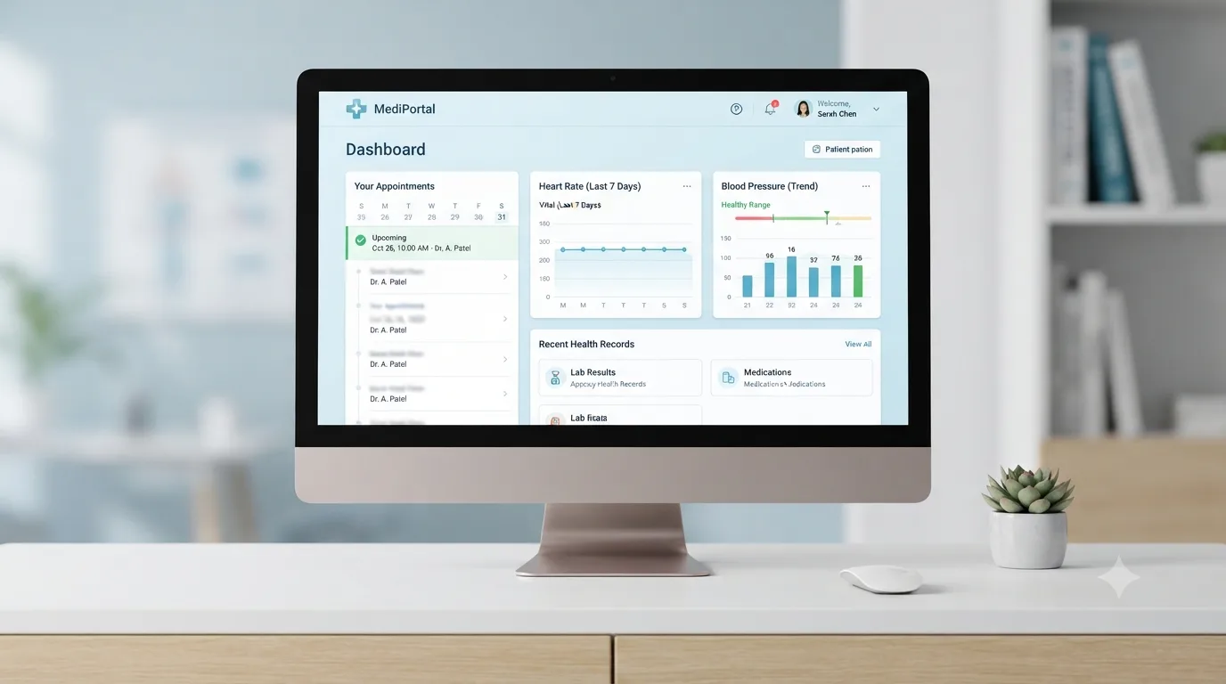 Healthcare Patient Portal website screenshot
